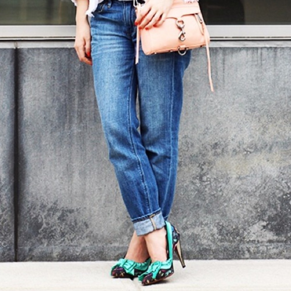 Lanvin x H&M green floral pumps size 38